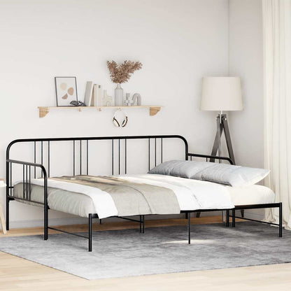 Daybed With Trundle Without Mattress 92X187 Cm Single Metal