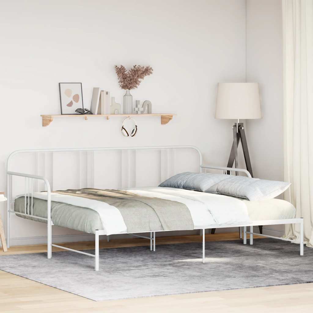 Daybed With Trundle Without Mattress 92X187 Cm Single Metal
