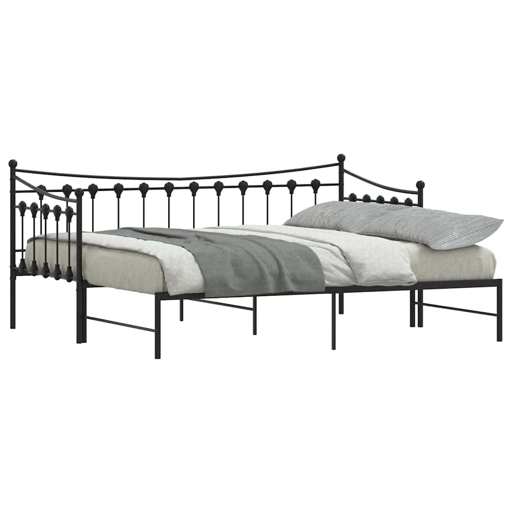 Daybed With Trundle Without Mattress 92X187 Cm Single Metal
