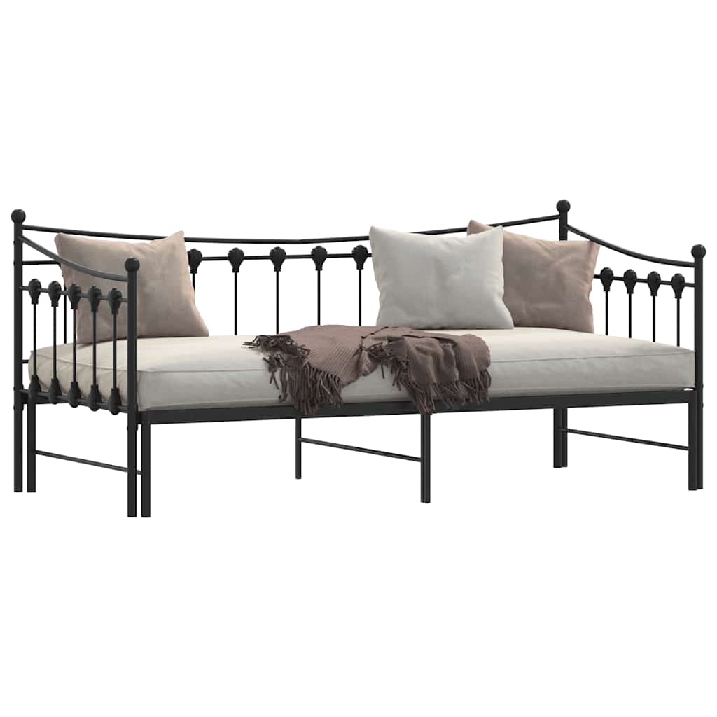 Daybed With Trundle Without Mattress 92X187 Cm Single Metal