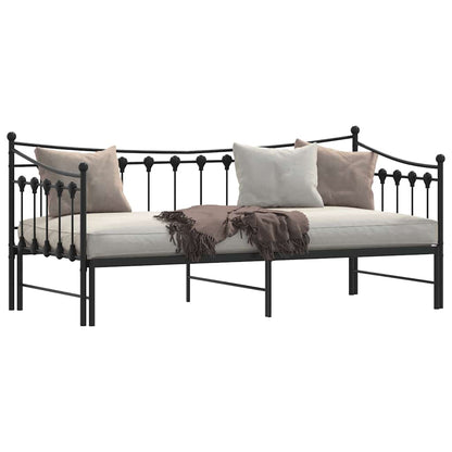 Daybed With Trundle Without Mattress 92X187 Cm Single Metal