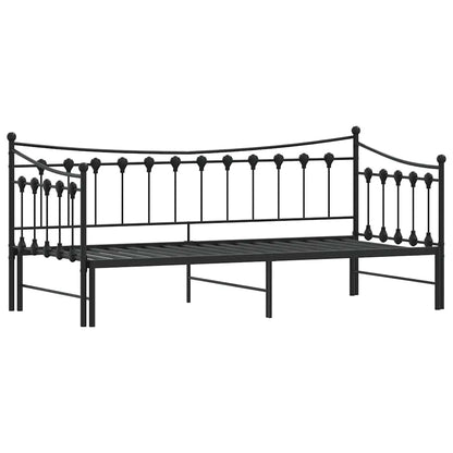 Daybed With Trundle Without Mattress 92X187 Cm Single Metal