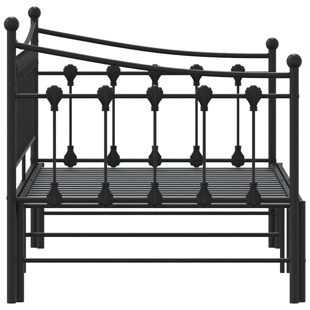 Daybed With Trundle Without Mattress 92X187 Cm Single Metal