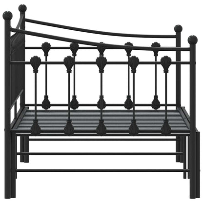 Daybed With Trundle Without Mattress 92X187 Cm Single Metal