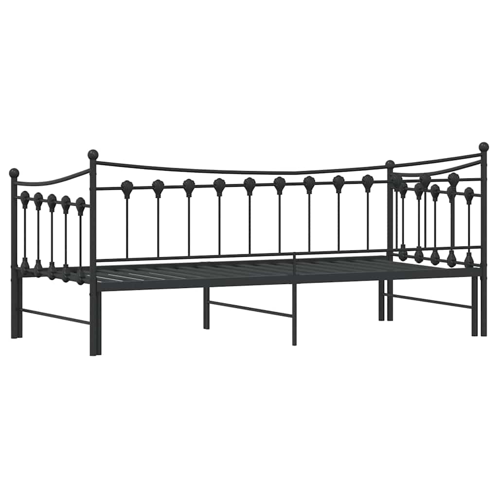 Daybed With Trundle Without Mattress 92X187 Cm Single Metal
