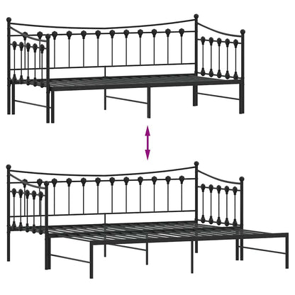 Daybed With Trundle Without Mattress 92X187 Cm Single Metal