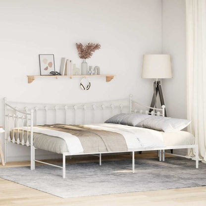 Daybed With Trundle Without Mattress 92X187 Cm Single Metal