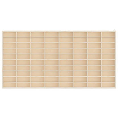 Wooden Collector's Display Case With 80 Compartments 80X4.5X40.5Cm
