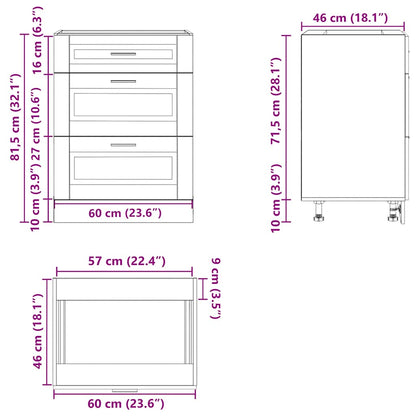 Kitchen Base Cabinet &quot;Porto&quot; Engineered Wood