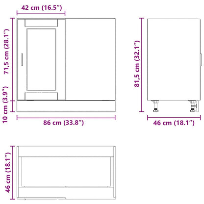 Kitchen Base Cabinet &quot;Porto&quot; Engineered Wood