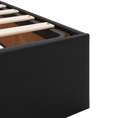 Ottoman Storage Bed Frame Without Mattress Black Double Faux Leather