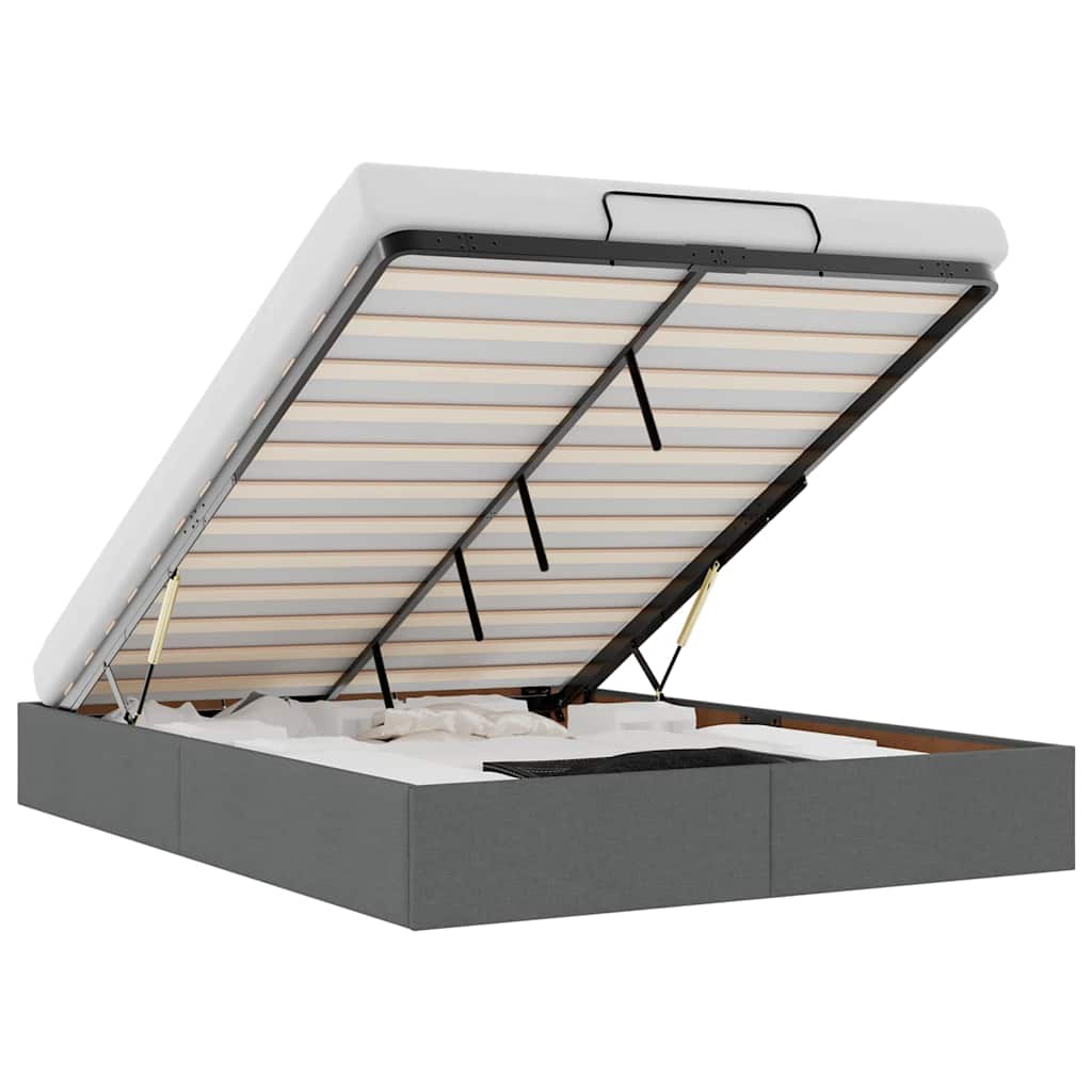 Ottoman Storage Bed Frame Without Mattress Double Fabric