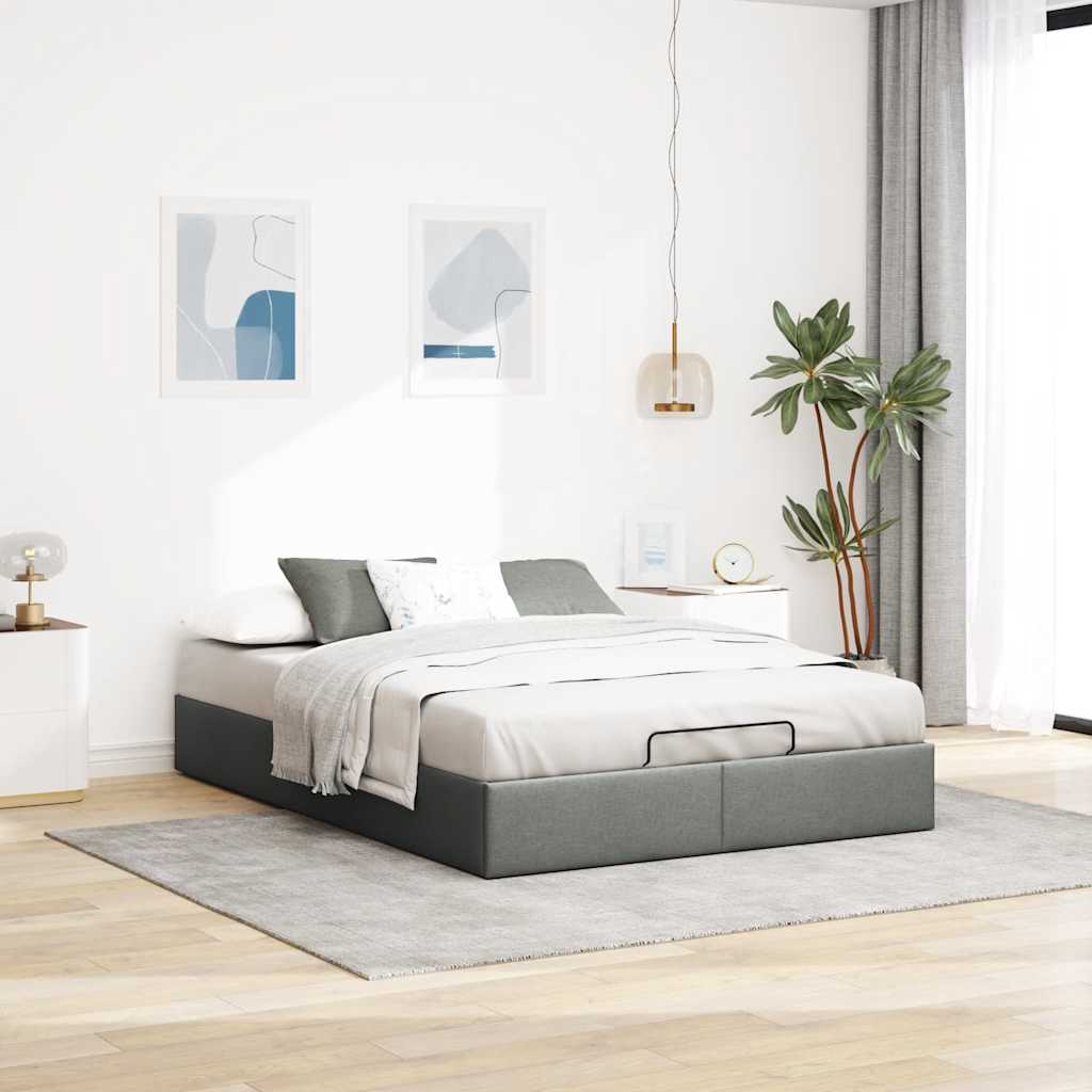 Ottoman Storage Bed Frame Without Mattress Double Fabric