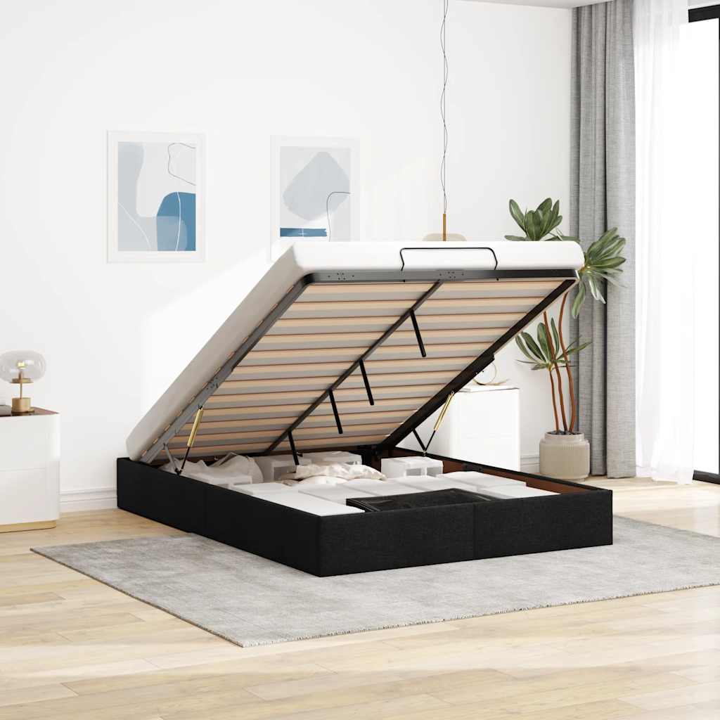 Ottoman Storage Bed Frame Without Mattress Double Fabric