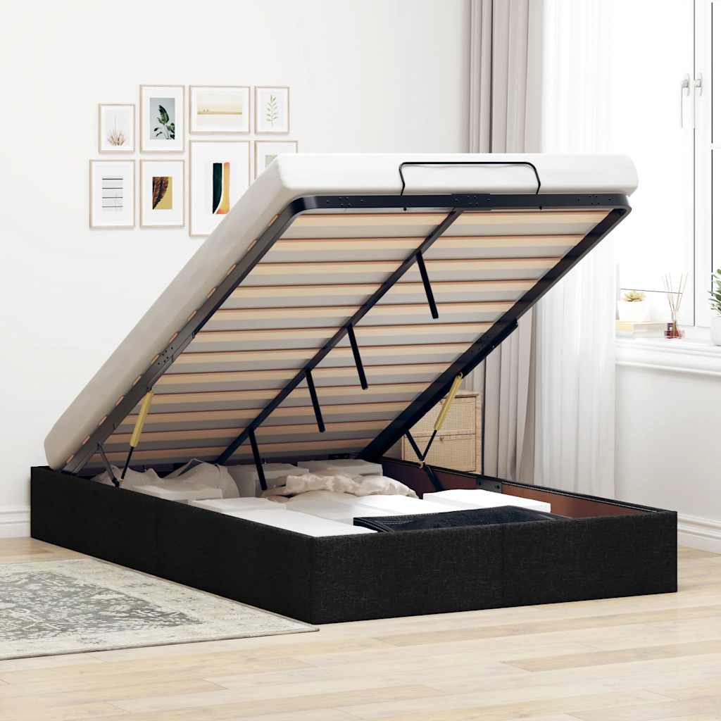 Ottoman Storage Bed Frame Without Mattress Double Fabric