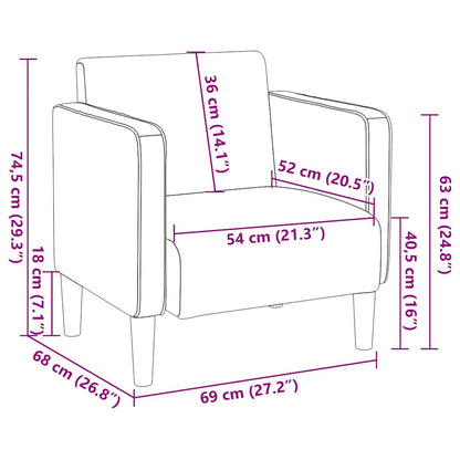 Sofa Chair With Armrests 54 Cm Corduroy Fabric