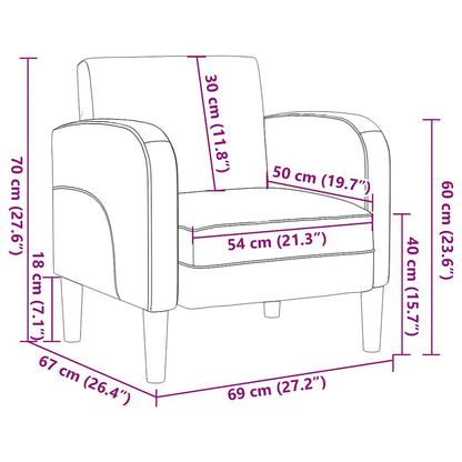 Sofa Chair With Armrests 54 Cm Faux Leather
