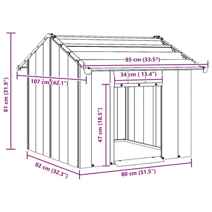 Dog House With Roof Galvanised Steel
