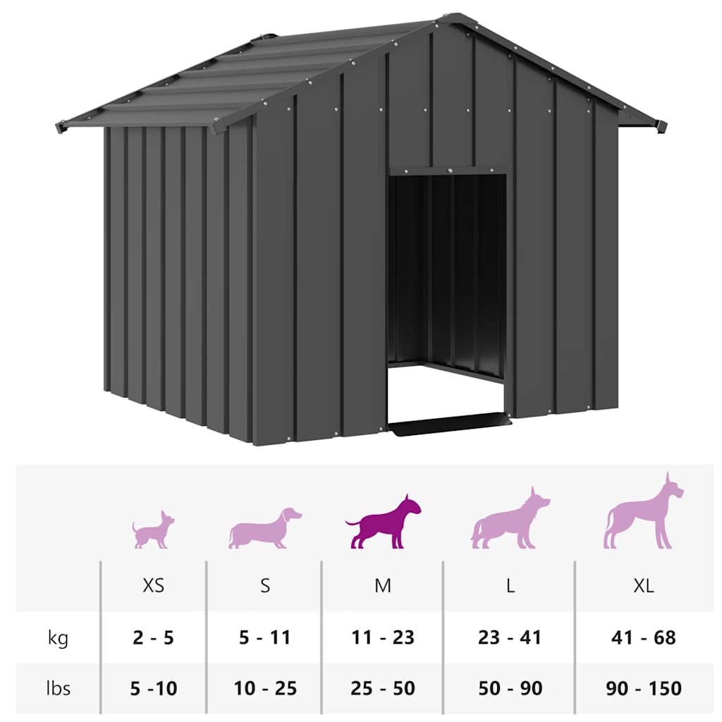 Dog House With Roof Galvanised Steel