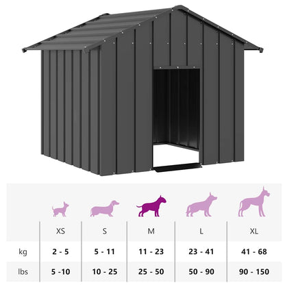 Dog House With Roof Galvanised Steel