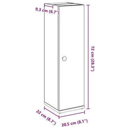 Bathroom Cabinet With Roll Holder 20.5X22X72 Cm