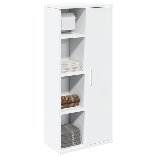 Bathroom Cabinet With Roll Holder 39X22X90 Cm