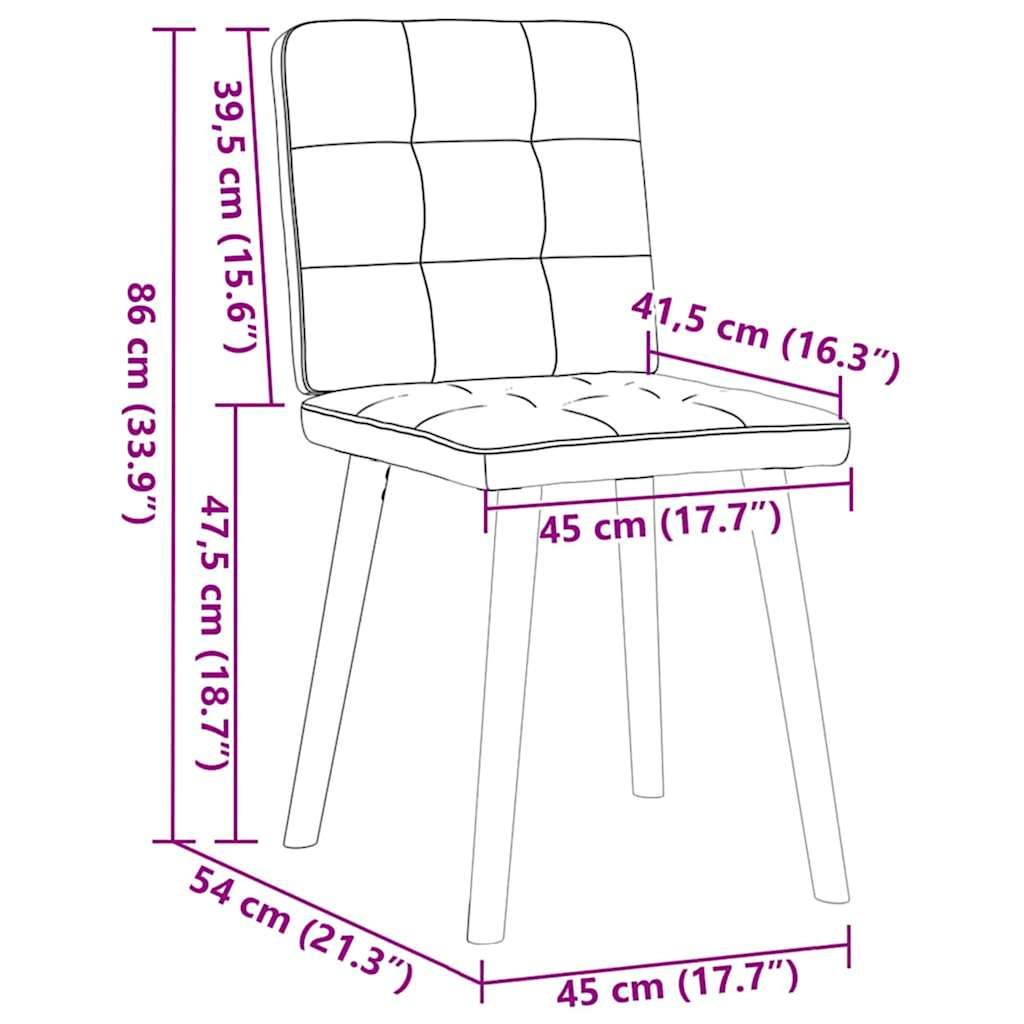 Dining Chairs 2 Pcs Fabric