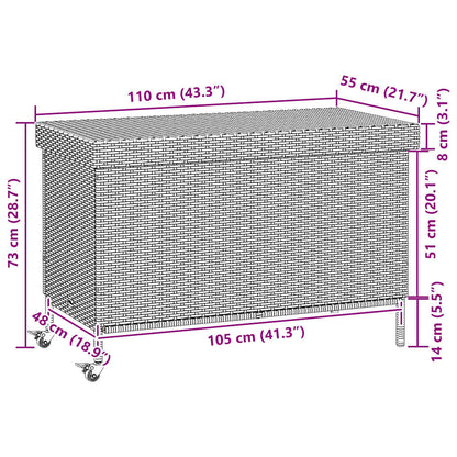 Garden Storage Box With Wheels Poly Rattan