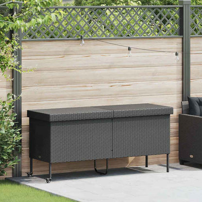 Garden Storage Box With Wheels Poly Rattan