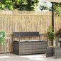 Garden Storage Bench With Cushion Black Poly Rattan