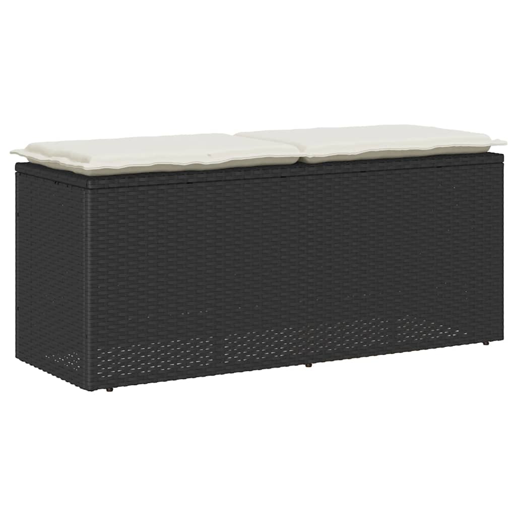 Garden Bench With Cushion 110X40X44 Cm Poly Rattan
