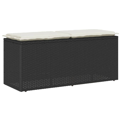 Garden Bench With Cushion 110X40X44 Cm Poly Rattan