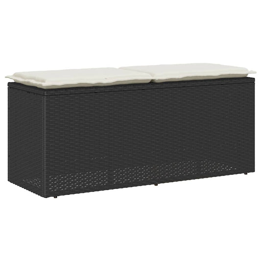 Garden Bench With Cushion 110X40X44 Cm Poly Rattan