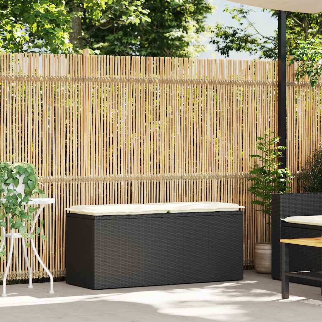 Garden Bench With Cushion 110X40X44 Cm Poly Rattan