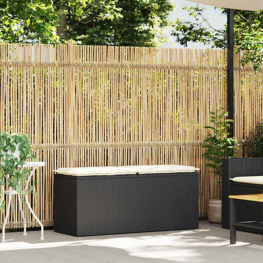 Garden Bench With Cushion 110X40X44 Cm Poly Rattan
