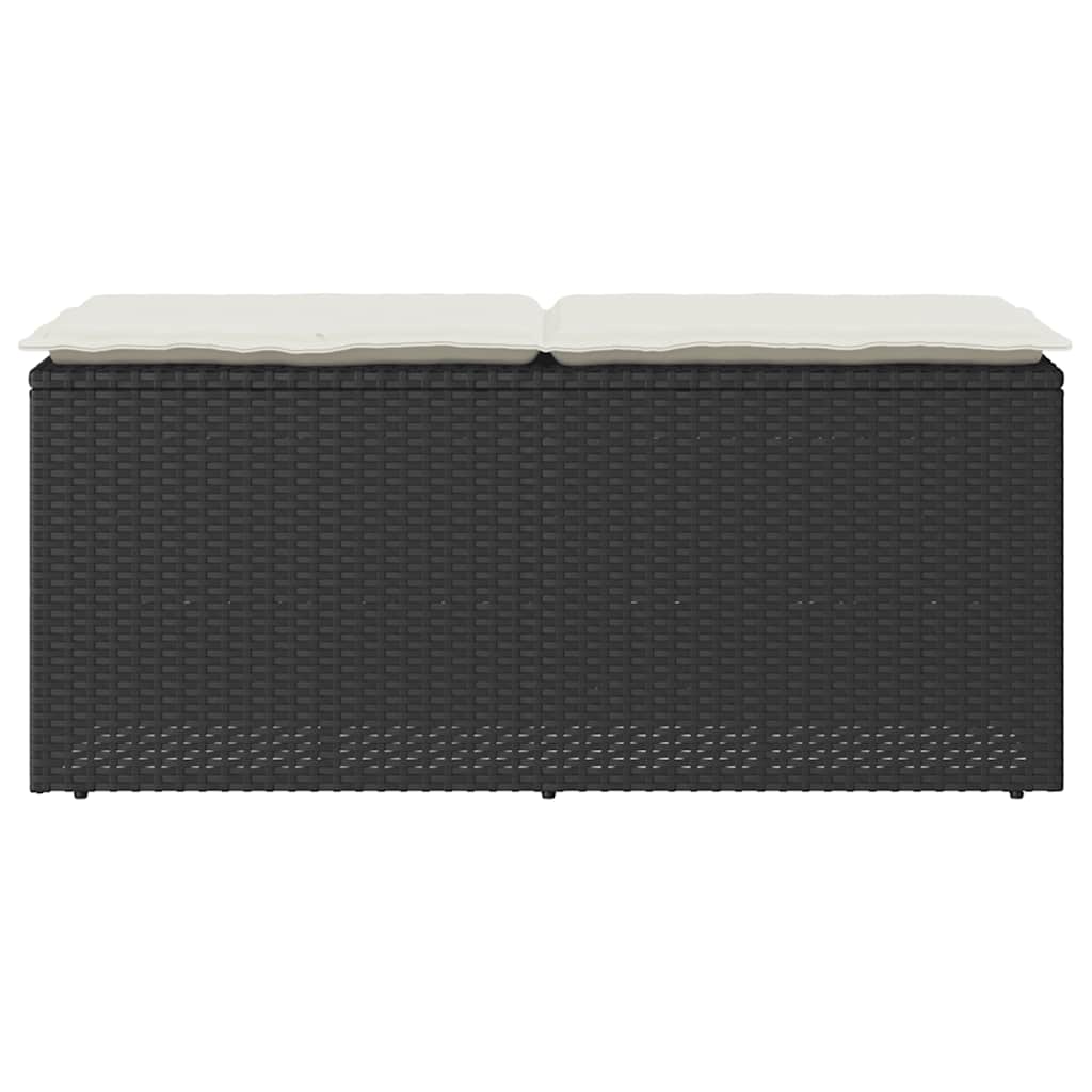 Garden Bench With Cushion 110X40X44 Cm Poly Rattan