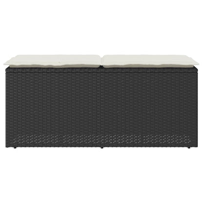 Garden Bench With Cushion 110X40X44 Cm Poly Rattan