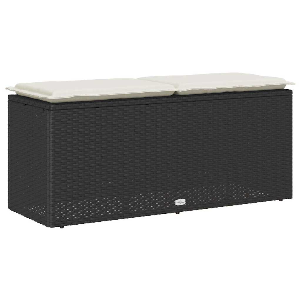 Garden Bench With Cushion 110X40X44 Cm Poly Rattan