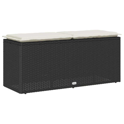 Garden Bench With Cushion 110X40X44 Cm Poly Rattan
