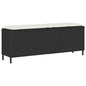 Garden Bench With Cushion Black 110X30X40.5 Cm Poly Rattan