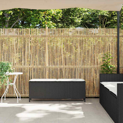 Garden Bench With Cushion Black 110X30X40.5 Cm Poly Rattan