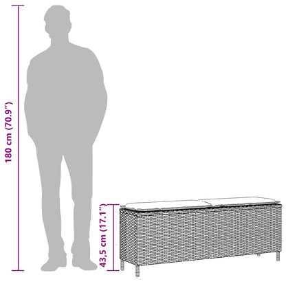Garden Bench With Cushion Black 110X30X40.5 Cm Poly Rattan