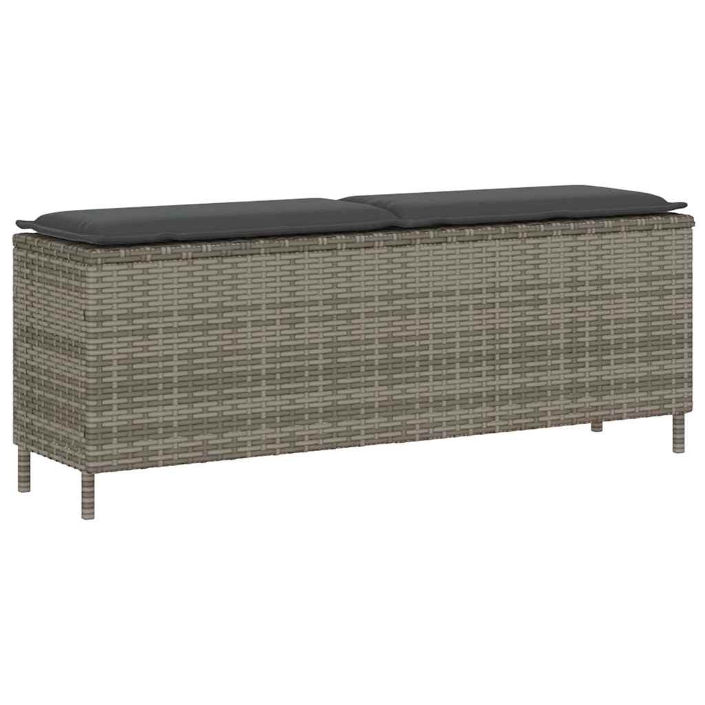 Garden Bench With Cushion Black 110X30X40.5 Cm Poly Rattan