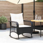 Garden Rocking Chair With Cushions Black Poly Rattan