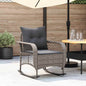 Garden Rocking Chair With Cushions Black Poly Rattan