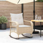 Garden Rocking Chair With Cushions Black Poly Rattan