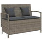 Garden Storage Bench With Cushion Beige Poly Rattan
