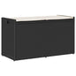 Outdoor Storage Bench With Cushion Black 100 Cm Poly Rattan