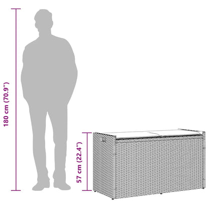 Outdoor Storage Bench With Cushion Black 100 Cm Poly Rattan