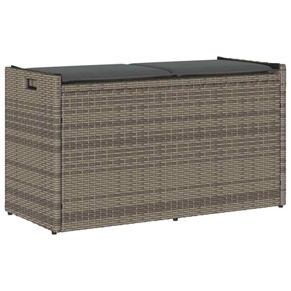Outdoor Storage Bench With Cushion Black 100 Cm Poly Rattan